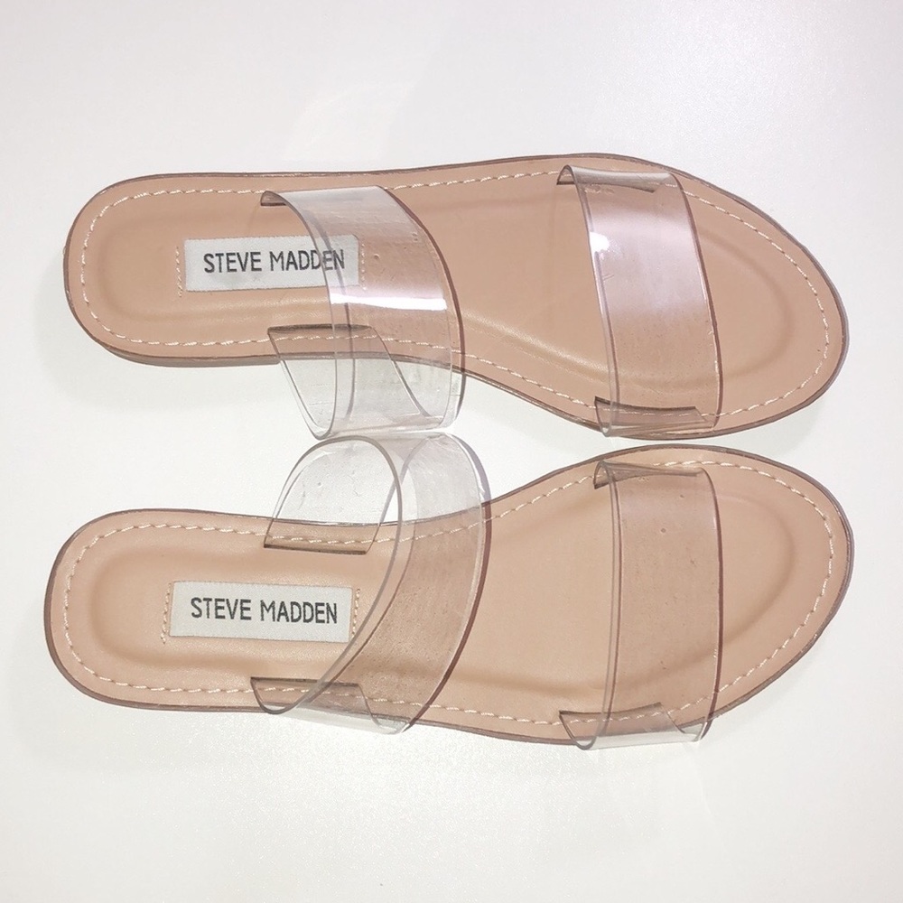 Steve Madden Tan Clear Sandals